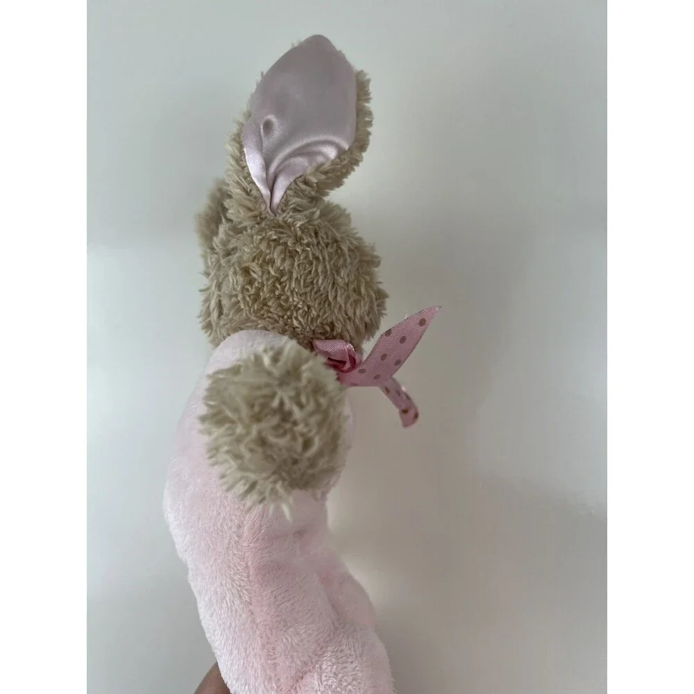 Dan Dee Pink Plush Stuffed Animal My First Bunny Satin Ears Rattle Baby Lovey